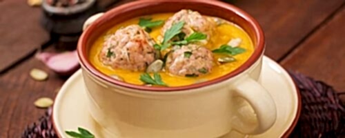 суп пюре овощной с фрикадельками
